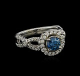 1.23 ctw Fancy Blue Diamond Ring - 14KT White Gold