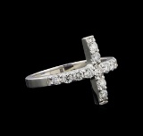 14KT White Gold 0.80 ctw Diamond Ring