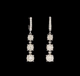 14KT White Gold 0.99 ctw Diamond Earrings