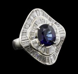 3.21 ctw Sapphire and Diamond Ring - Platinum