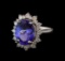 5.6 ctw Tanzanite and Diamond Ring - 14KT White Gold