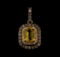 0.66 ctw Citrine and Diamond Pendant - 14KT Rose Gold