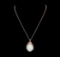 23.65 ctw Opal and Diamond Pendant With Chain - 14KT Rose Gold