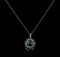 Pearl and Diamond Pendant With Chain - 14KT White Gold