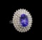 14KT White Gold 4.46 ctw Tanzanite and Diamond Ring