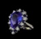 10.02 ctw Tanzanite, Blue Sapphire, and Diamond Ring - 14KT White Gold