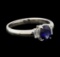 0.95 ctw Sapphire and Diamond Ring - Platinum