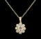 1.36 ctw Diamond Pendant With Chain - 14KT Yellow Gold