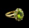 2.24 ctw Peridot, Tsavorite and Diamond Ring - 10KT Yellow Gold