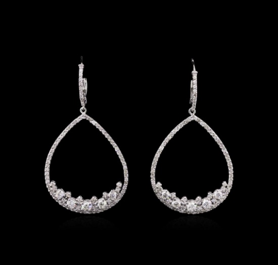 1.86 ctw Diamond Earrings - 14KT White Gold