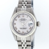 Rolex Stainless Steel Silver Roman DateJust Ladies Watch