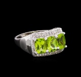 Crayola 2.40 ctw Peridot and White Sapphire Ring - .925 Silver