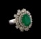 14KT White Gold 3.81 ctw Emerald and Diamond Ring