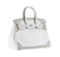 Hermes 35cm White and Gris Perle Swift Leather Ghillies Birkin Bag