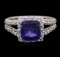 14KT White Gold 2.53 ctw Tanzanite and Diamond Ring