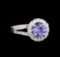 14KT White Gold 1.63 ctw Tanzanite and Diamond Ring