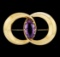 15.50 ctw Amethyst Connected Circle Pin - 14KT Yellow Gold