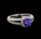 14KT White Gold 1.34 ctw Tanzanite and Diamond Ring