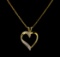 10KT Yellow Gold Diamond Heart Pendant With Chain