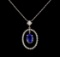 14KT White Gold 2.16 ctw Tanzanite and Diamond Pendant With Chain