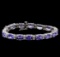 19.90 ctw Tanzanite and Diamond Bracelet - 14KT White Gold