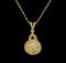 14KT Yellow Gold 0.37 ctw Diamond Pendant With Chain