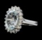 5.95 ctw Aquamarine and Diamond Ring - 14KT White Gold