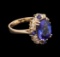 5.08 ctw Tanzanite, Blue Sapphire and Diamond Ring - 14KT Rose Gold