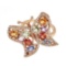 3.93 ctw Multi-color Gemstone Ring - 18KT Rose Gold