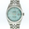 Rolex Stainless Steel Ice Blue Diamond DateJust Men's Watch