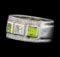 Crayola 0.90 ctw Peridot and White Sapphire Ring - .925 Silver