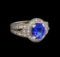 14KT White Gold 2.64 ctw Tanzanite and Diamond Ring