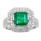 3.76 ctw Emerald and Diamond Ring - 18KT White Gold