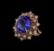 15.76 ctw Tanzanite and Diamond Ring - 14KT Rose Gold