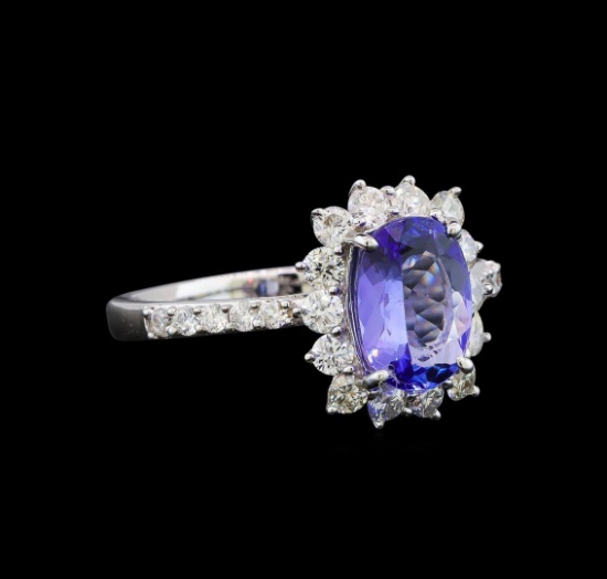 14KT White Gold 1.43 ctw Tanzanite and Diamond Ring