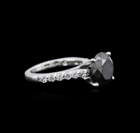 4.02 ctw Black Diamond Ring - 14KT White Gold