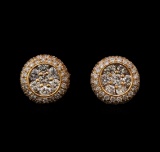 1.00 ctw Diamond Earrings - 14KT Rose Gold