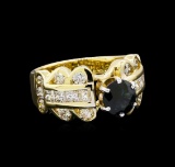 1.41 ctw Sapphire and Diamond Ring - 18KT Yellow Gold