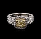 2.21 ctw Fancy Yellow Diamond Ring - 14KT Two-Tone Gold