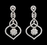 2.58 ctw Diamond Earrings - 18KT White Gold