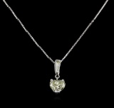 GIA Cert 1.17 ctw Diamond Pendant With Chain - 14KT White Gold