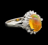 2.30 ctw Mexican Opal and Diamond Ring - Platinum