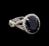 14KT White Gold 5.62 ctw Sapphire and Diamond Ring