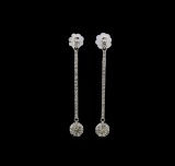 14KT White Gold 0.89 ctw Diamond Earrings