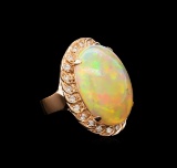 14.22 ctw Opal and Diamond Ring - 14KT Rose Gold