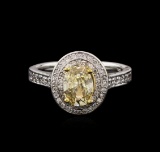 1.38 ctw Fancy Yellow Diamond Ring - 14KT Two-Tone Gold