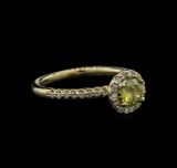 0.78 ctw Yellow Diamond Ring - 14KT Yellow Gold