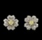 3.93 ctw Yellow Diamond Earrings - 18KT White Gold