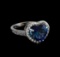 5.28 ctw Tanzanite and Diamond Ring - 14KT White Gold