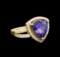 14KT Yellow Gold 5.03 ctw Tanzanite and Diamond Ring